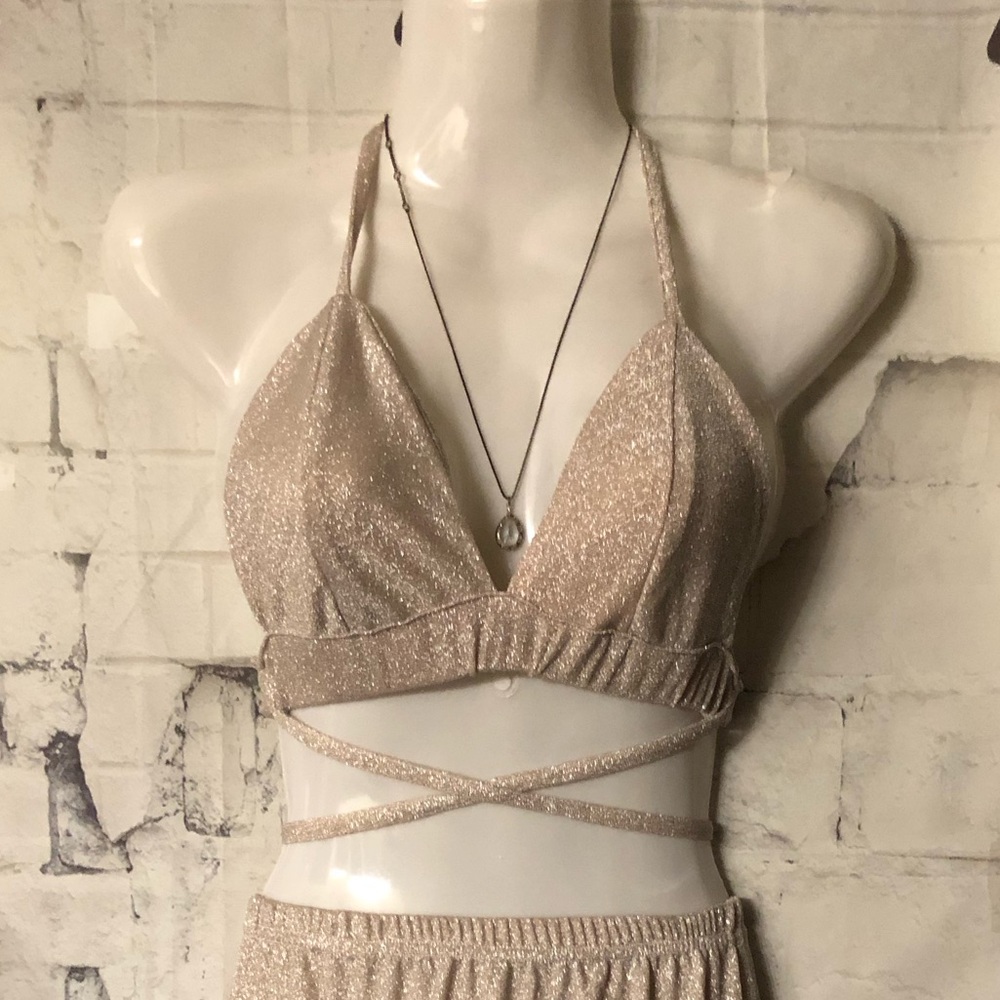 SOLD!! Glitter gold two piece set